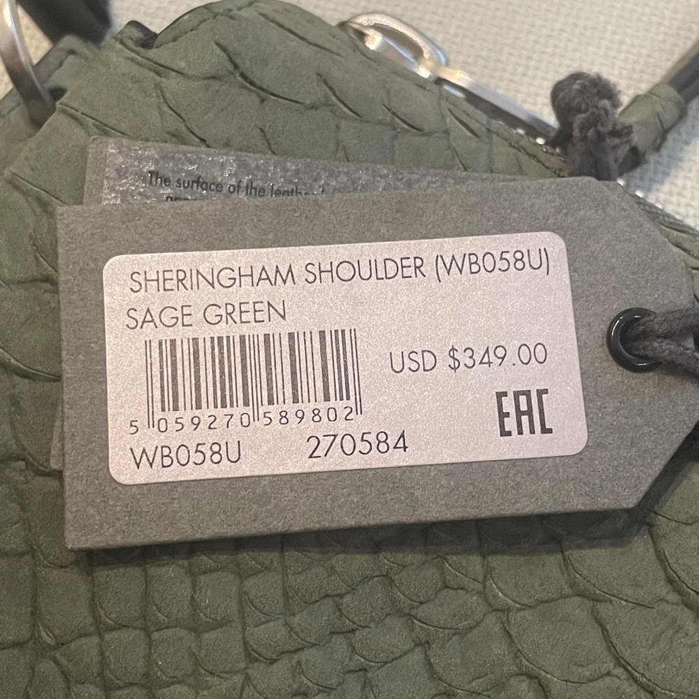 NWT Allsaints Sheringham Shoulder Bag in Sage Green - Picture 5 of 10